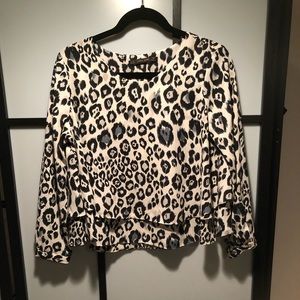 Zara Animal Print Blouse Size Medium
